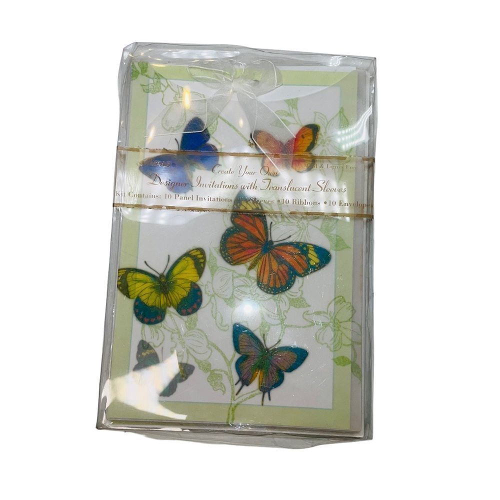 10/$25🦋 Ampad 10-Pack Butterfly Create Your Own Designer Invitations Kit